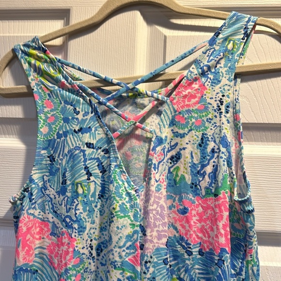 Lilly Pulitzer Kristen Strappy Swim Tank Top S Sink or Swim Coral - Picture 8 of 8